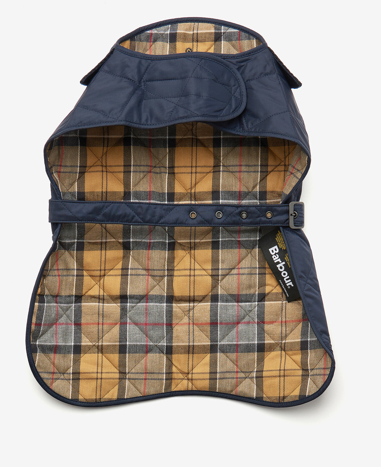 Barbour quilted store tartan dog coat